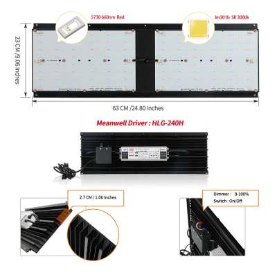 BAVA induction 240w 3000k lm301b + red veg full spectrum plant lights sunplus led grow light